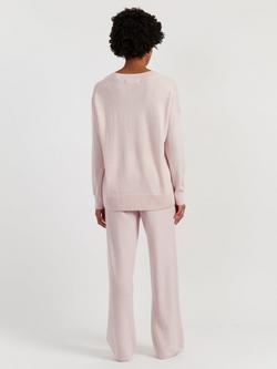 Chinti & Parker Wool Rich Slouchy Round Neck Sweater - view 2, Pink Melange