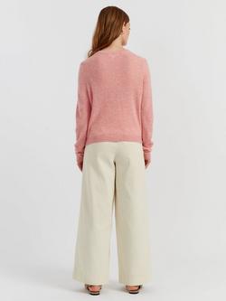 Chinti & Parker Pure Cashmere Cloud Crew Neck Cardigan - view 2, Pink Marl