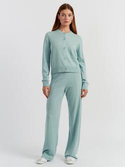 Chinti & Parker Wool Rich Basics Crew Neck Cardigan, Dusty Mint