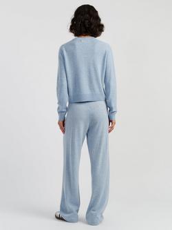 Chinti & Parker Wool Rich Basics Crew Neck Cardigan - view 2, Baby Blue