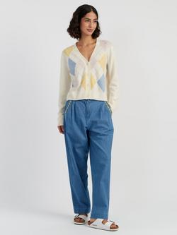 Chinti & Parker Argyle Wool Rich Cardigan, Cream, Cream