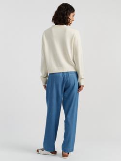 Chinti & Parker Argyle Wool Rich Cardigan, Cream - view 2, Cream