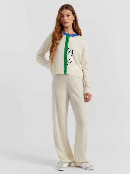 Chinti & Parker Miffy Peak Wool Rich Cardigan, Cream