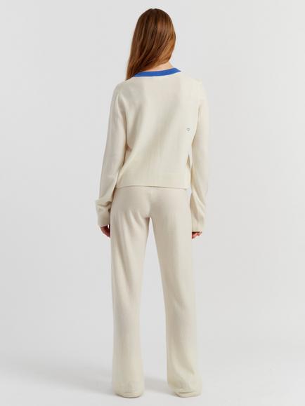 Chinti & Parker Miffy Peak Wool Rich Cardigan - view 2, Cream
