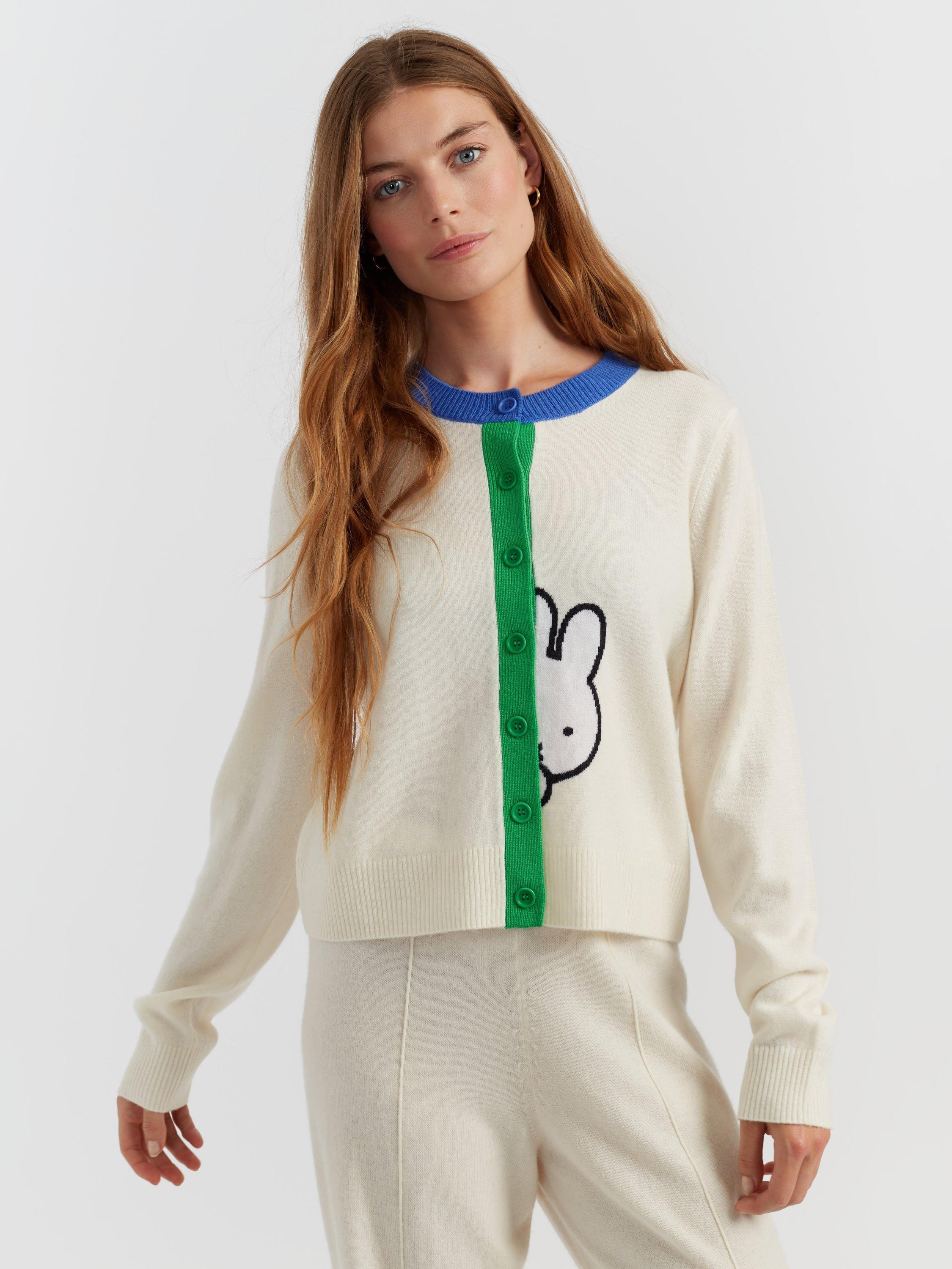 Product image 3 of 4, which shows Chinti & Parker Miffy Peak Wool Rich Cardigan, Cream, XS