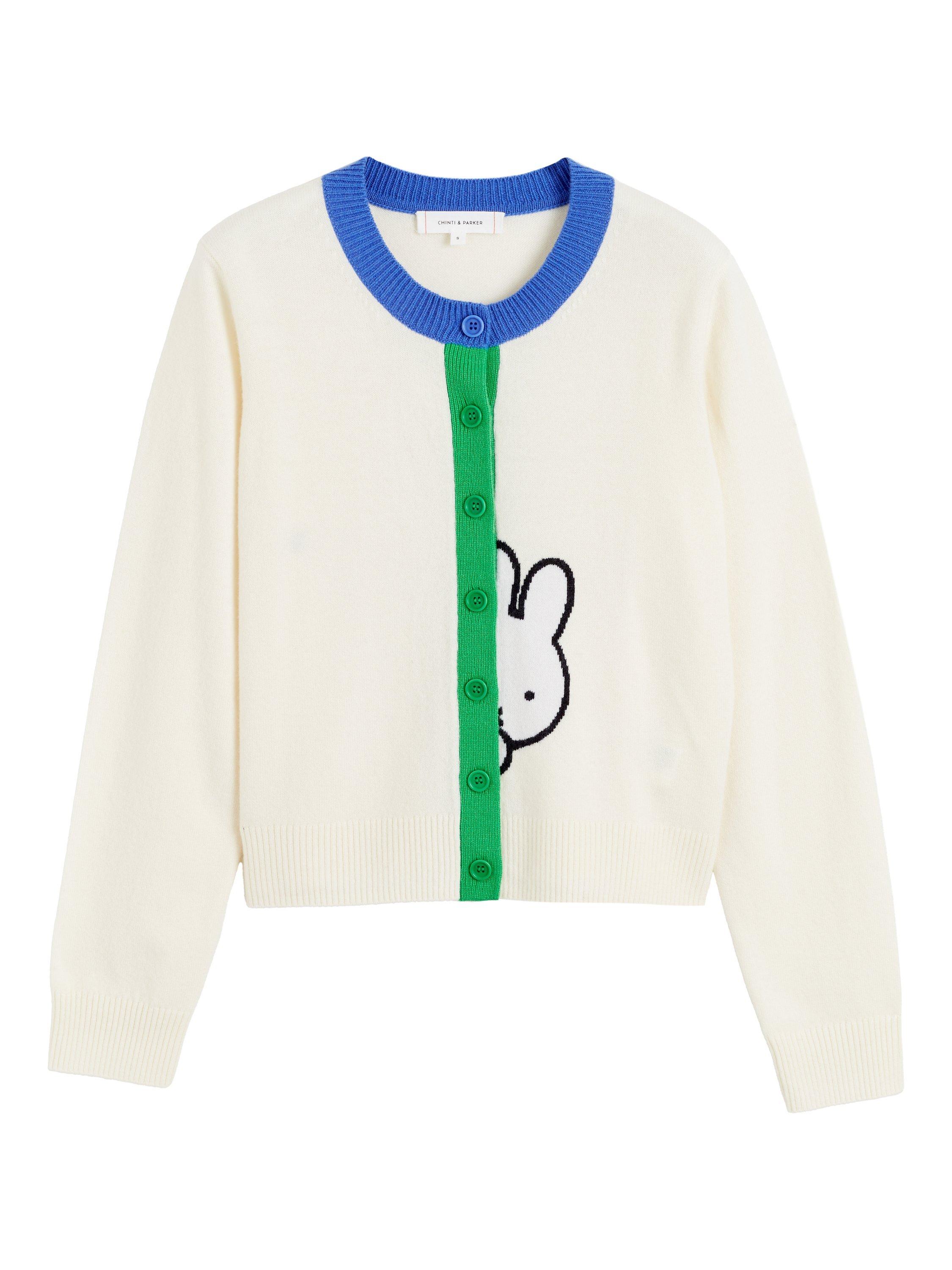 Product image 4 of 4, which shows Chinti & Parker Miffy Peak Wool Rich Cardigan, Cream, XS
