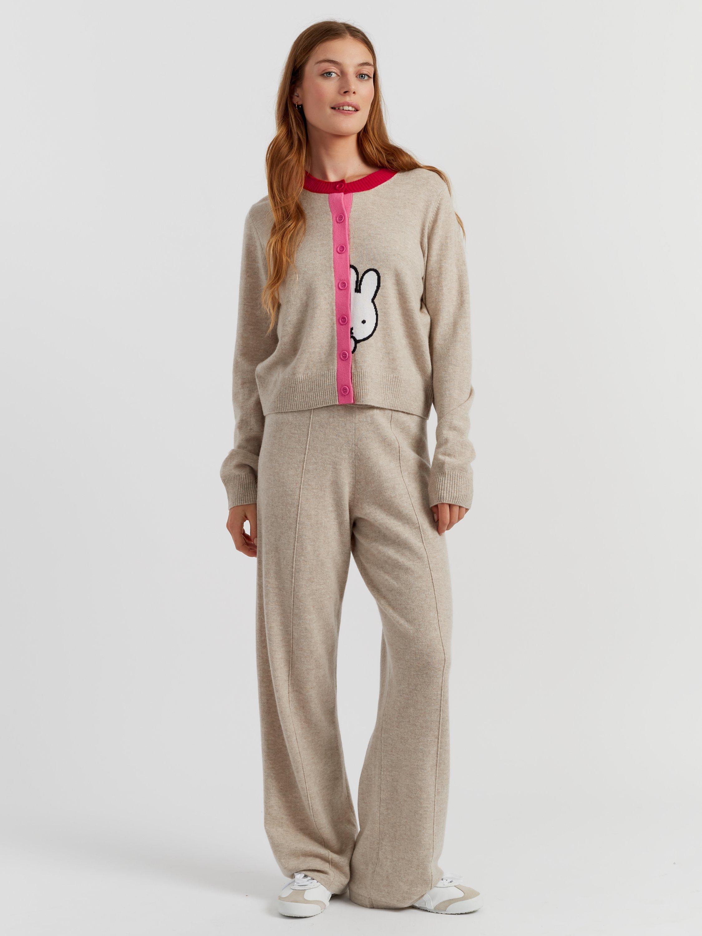 Product image 1 of 4, which shows Chinti & Parker Miffy Peak Wool Rich Cardigan, Soft Oat, XS