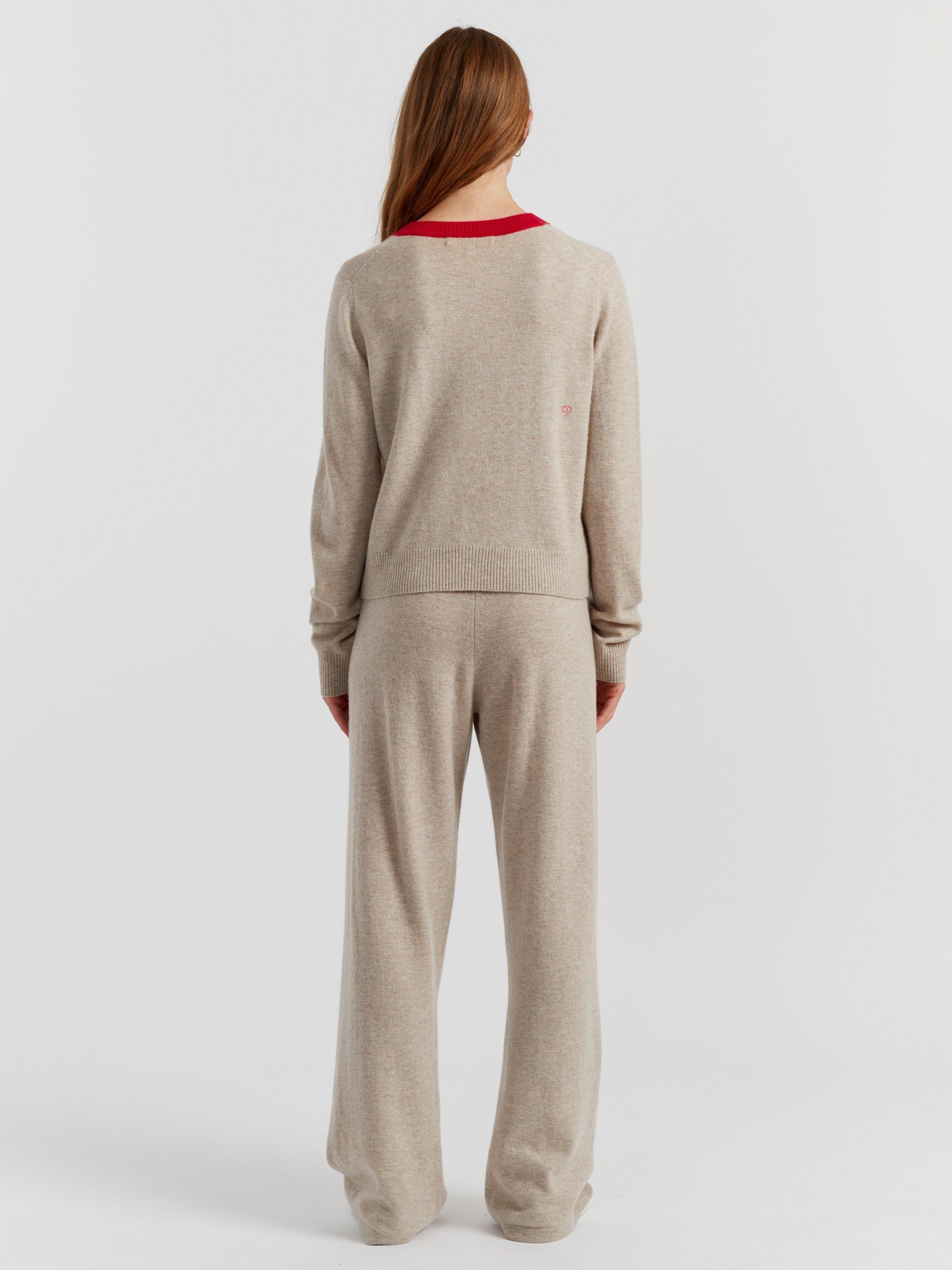 Product image 2 of 4, which shows Chinti & Parker Miffy Peak Wool Rich Cardigan, Soft Oat, XS