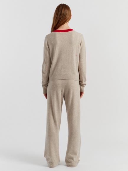 Chinti & Parker Miffy Peak Wool Rich Cardigan - view 2, Soft Oat