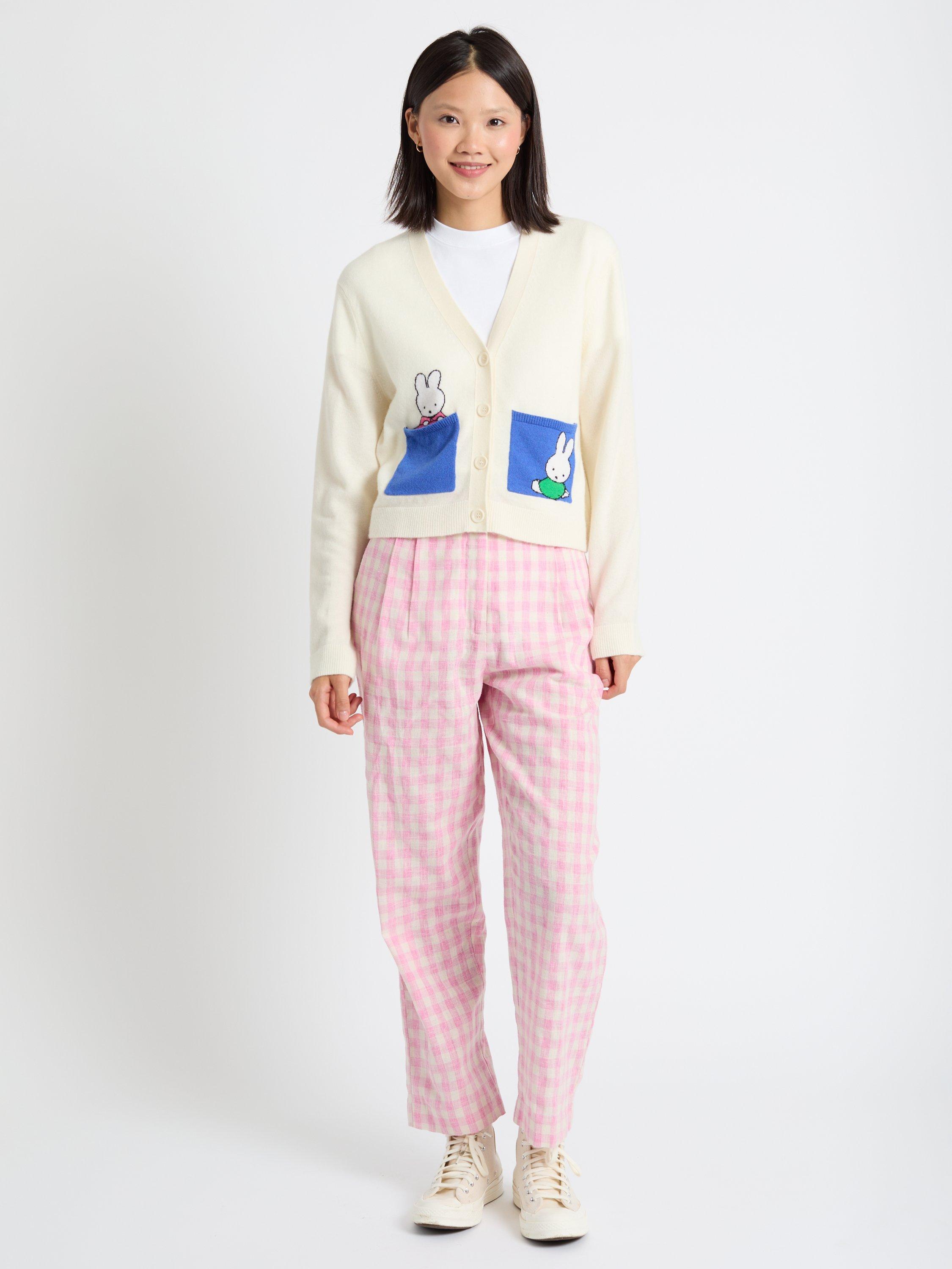 Product image 1 of 4, which shows Chinti & Parker Miffy Pocket Wool Rich Cardigan, Cream, XS