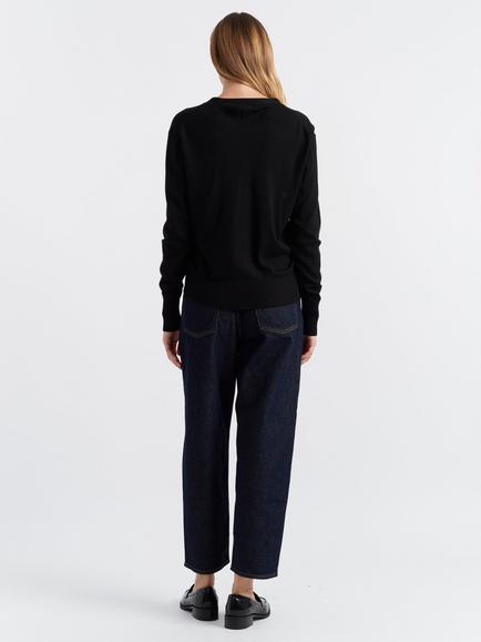Chinti & Parker V-Neck Pure Wool Cardigan - view 2, Black