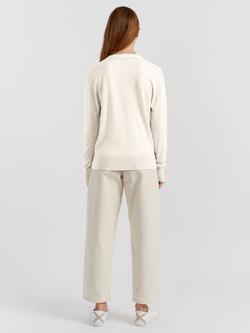 Chinti & Parker V-Neck Pure Wool Cardigan - view 2, Cream