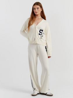 Chinti & Parker Snoopy Varsity Cardigan, Cream