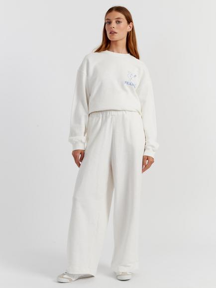 Chinti & Parker Snoopy Fleece Joggers, Cream