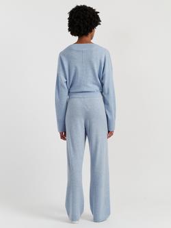 Chinti & Parker Wool Rich Basics Wide Leg Track Trousers - view 2, Baby Blue