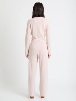 Chinti & Parker Wool Rich Basics Wide Leg Track Trousers - view 2, Pink Melange
