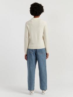 Chinti & Parker Wool Rich Basics Polo Sweater - view 2, Cream