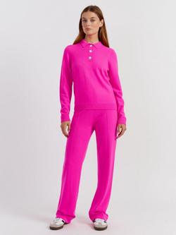 Chinti & Parker Wool Rich Basics Polo Sweater, Hot Pink