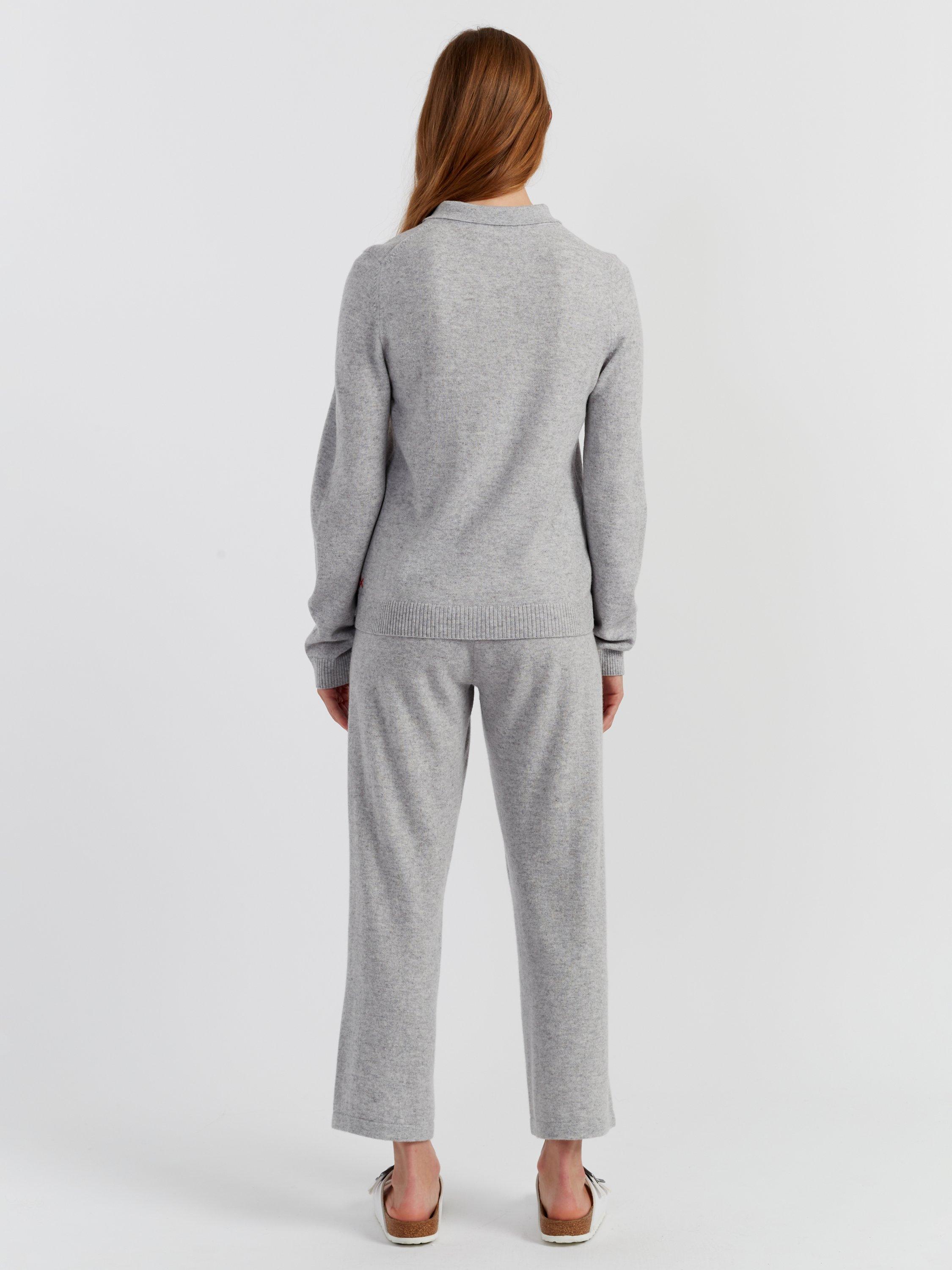 Product image 2 of 4, which shows Chinti & Parker Wool Rich Basics Polo Sweater, Light Grey, XS