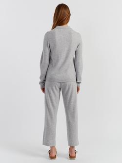 Chinti & Parker Wool Rich Basics Polo Sweater - view 2, Light Grey
