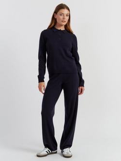 Chinti & Parker Wool Rich Basics Polo Sweater, Navy