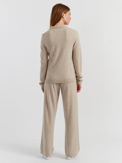 Chinti & Parker Wool Rich Basics Polo Sweater - view 2, Soft Oat