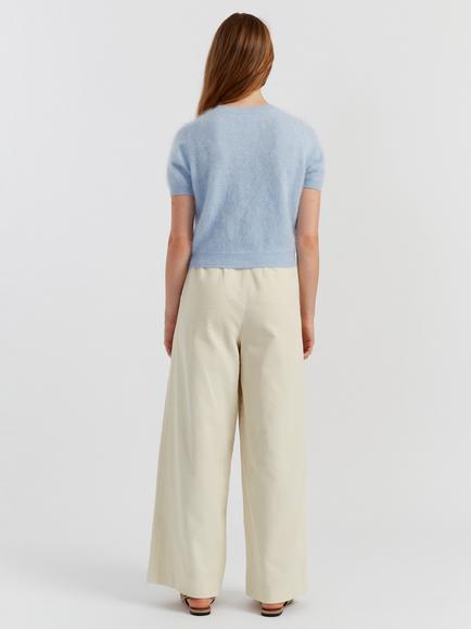 Chinti & Parker Button Down Pure Brushed Cashmere Top - view 2, Baby Blue