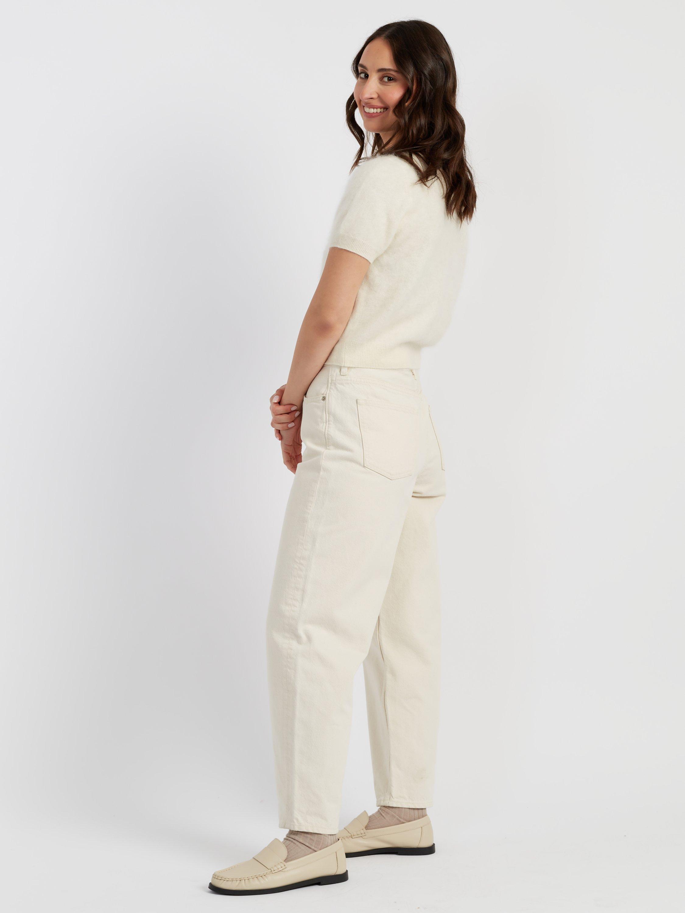 Product image 1 of 5, which shows Chinti & Parker Button Down Pure Brushed Cashmere Top, Cream, XS