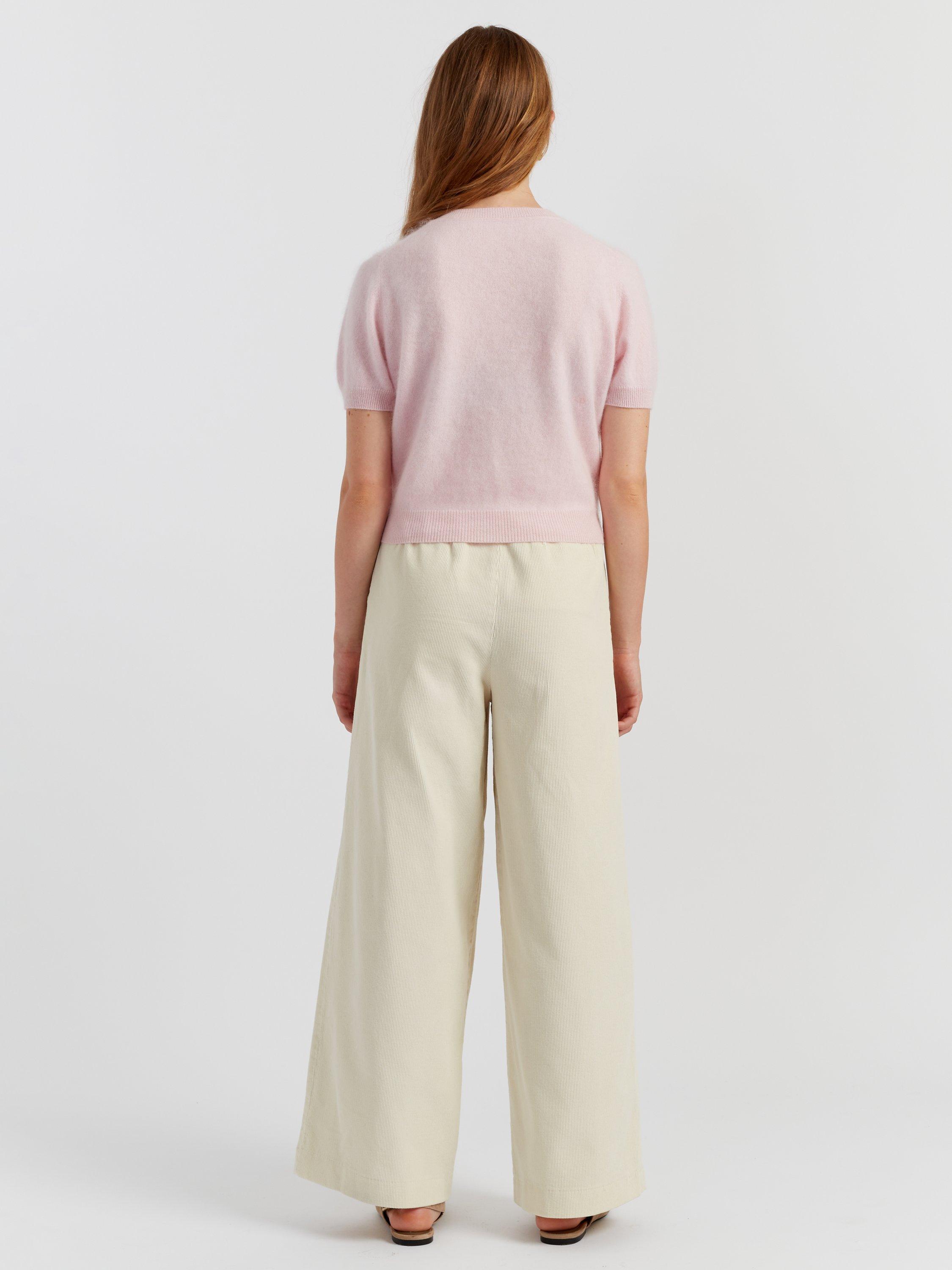 Product image 2 of 5, which shows Chinti & Parker Button Down Pure Brushed Cashmere Top, Peachy Pink, XS