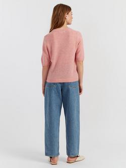 Chinti & Parker Pure Cashmere Cloud Crew Neck T-Shirt - view 2, Pink Marl
