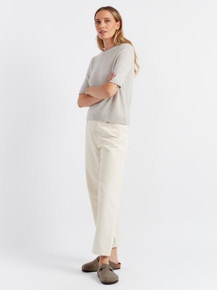 Chinti & Parker Pure Cashmere Cloud Crew Neck T-Shirt, Taupe