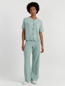 Chinti & Parker Short Sleeve Wool Rich Cardigan, Dusty Mint
