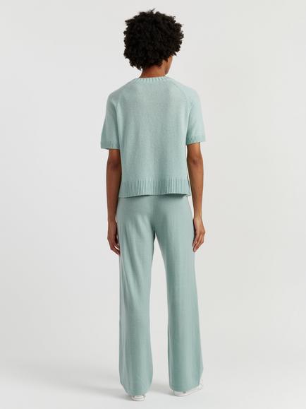 Chinti & Parker Short Sleeve Wool Rich Cardigan - view 2, Dusty Mint