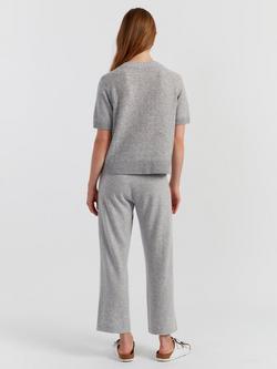 Chinti & Parker Short Sleeve Wool Rich Cardigan, Light Grey - view 2, Light Grey