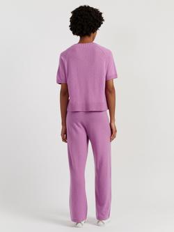 Chinti & Parker Short Sleeve Wool Rich Cardigan - view 2, Lilac