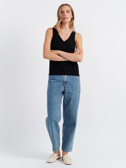 Chinti & Parker V-Neck Pure Wool Vest Top, Black