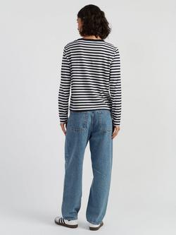 Chinti & Parker Snoopy Varsity Stripe Top, Navy/Cream - view 2, Navy/Cream