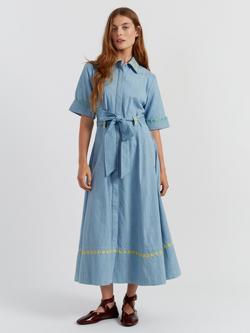 Chinti & Parker Buttercup Shirt Dress, Spring Blue, Spring Blue