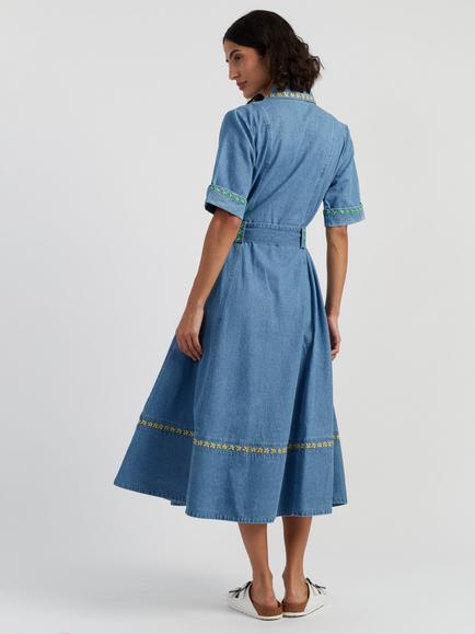 Chinti & Parker Buttercup Shirt Dress, Spring Blue - view 2, Spring Blue