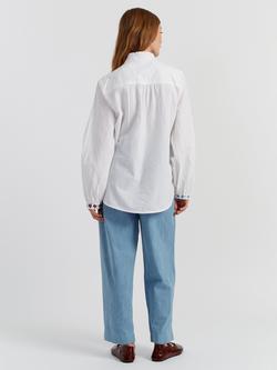 Chinti & Parker Frill Embroidered Shirt, Cream - view 2, Cream