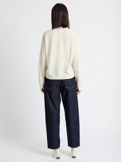 Chinti & Parker Wool Rich Snoopy Long Sleeved Polo Shirt - view 2, Cream