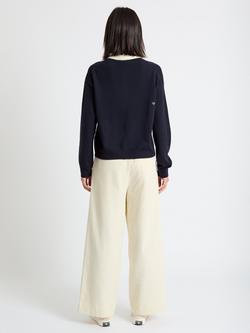 Chinti & Parker Wool Rich Snoopy Long Sleeved Polo Shirt - view 2, Navy