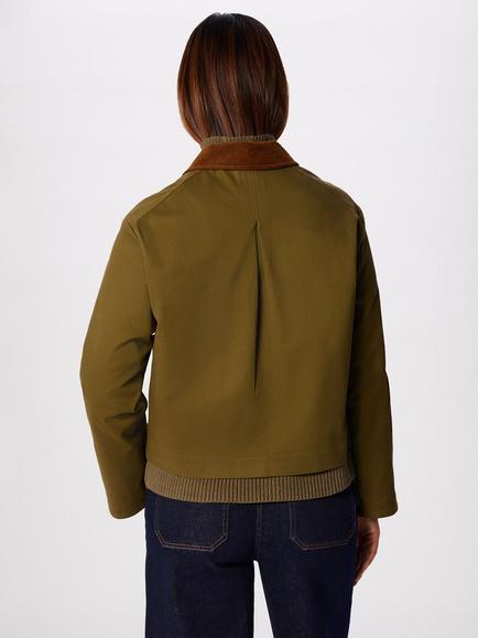 Whistles Corduroy Collar Barn Jacket, Khaki - view 2, Khaki