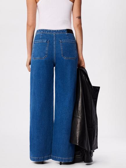 Whistles Stretch Full Length Jeans - view 2, Dark Denim