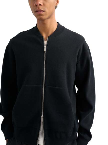 Topman Zip Through Cardigan, Black