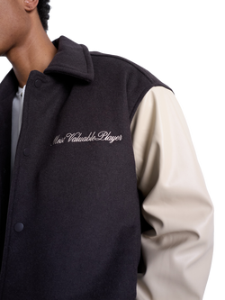 Topman Embroidered Varsity Jacket, Brown - view 2, Brown