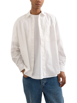 Topman Relaxed Fit Cotton Poplin Shirt, White