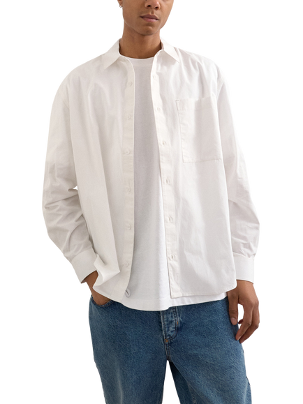 Topman Relaxed Fit Cotton Poplin Shirt, White