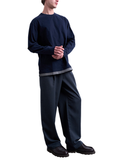 Topman Cotton Long Sleeve Crew Neck T-Shirt - view 2, Charcoal