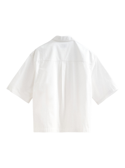 Topman Cropped Short Sleeve Cotton Poplin Shirt - view 2, White